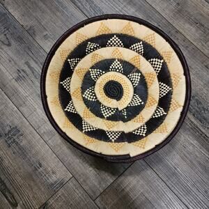 Decorative shallow woven basket beautiful design V